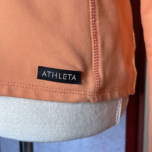 Athleta Orange Quarter-Zip Sweatshirt - Picture 3 of 10